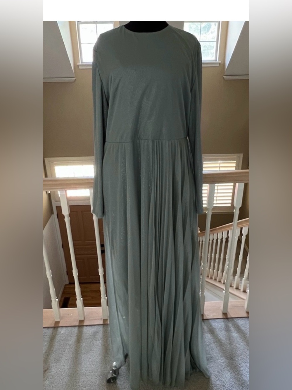 Refka Sparle Sage Mint Long Sleeve Modest Dress Size 14 New With Tags